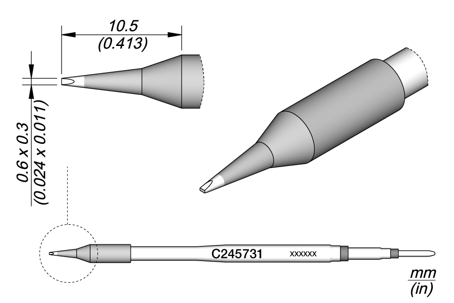 C245731 - Chisel Cartridge 0.6 x 0.3